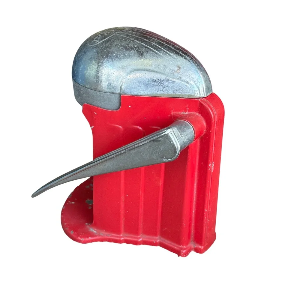 Vintage Juice-O-Matic‎ Red Metal Citrus Juicer Hand Press Kitchen Tool